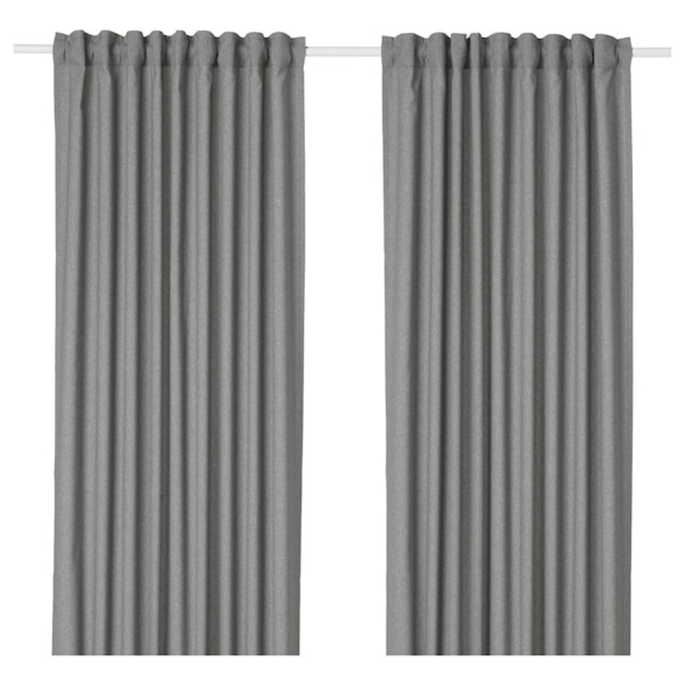 Gray Long Curtains